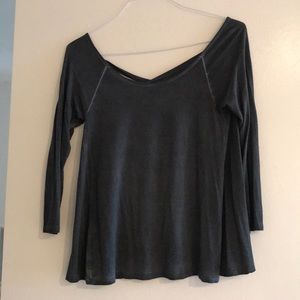 gray quarter sleeved blouse